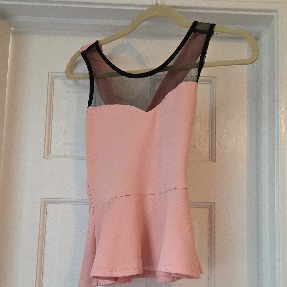 Charlotte Russe Pink Mesh Tank Top
